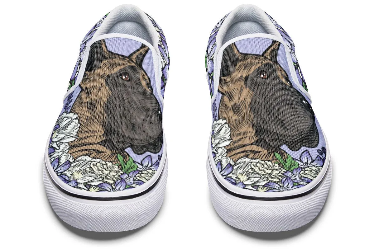 Illustrated Great Dane Slip-On Shoes