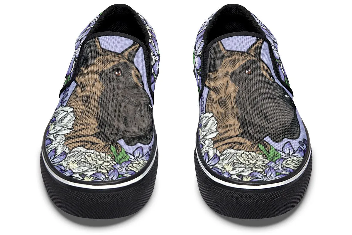 Illustrated Great Dane Slip-On Shoes