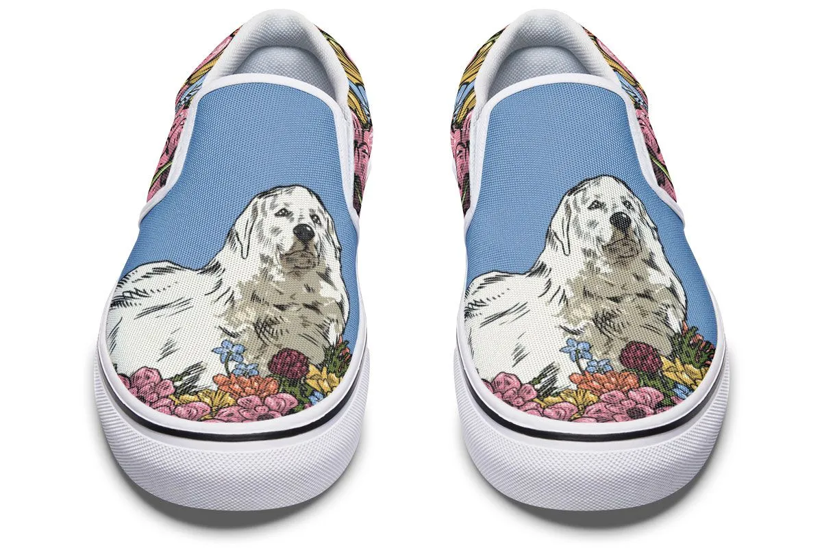 Illustrated Great Pyrenees Slip-On Shoes