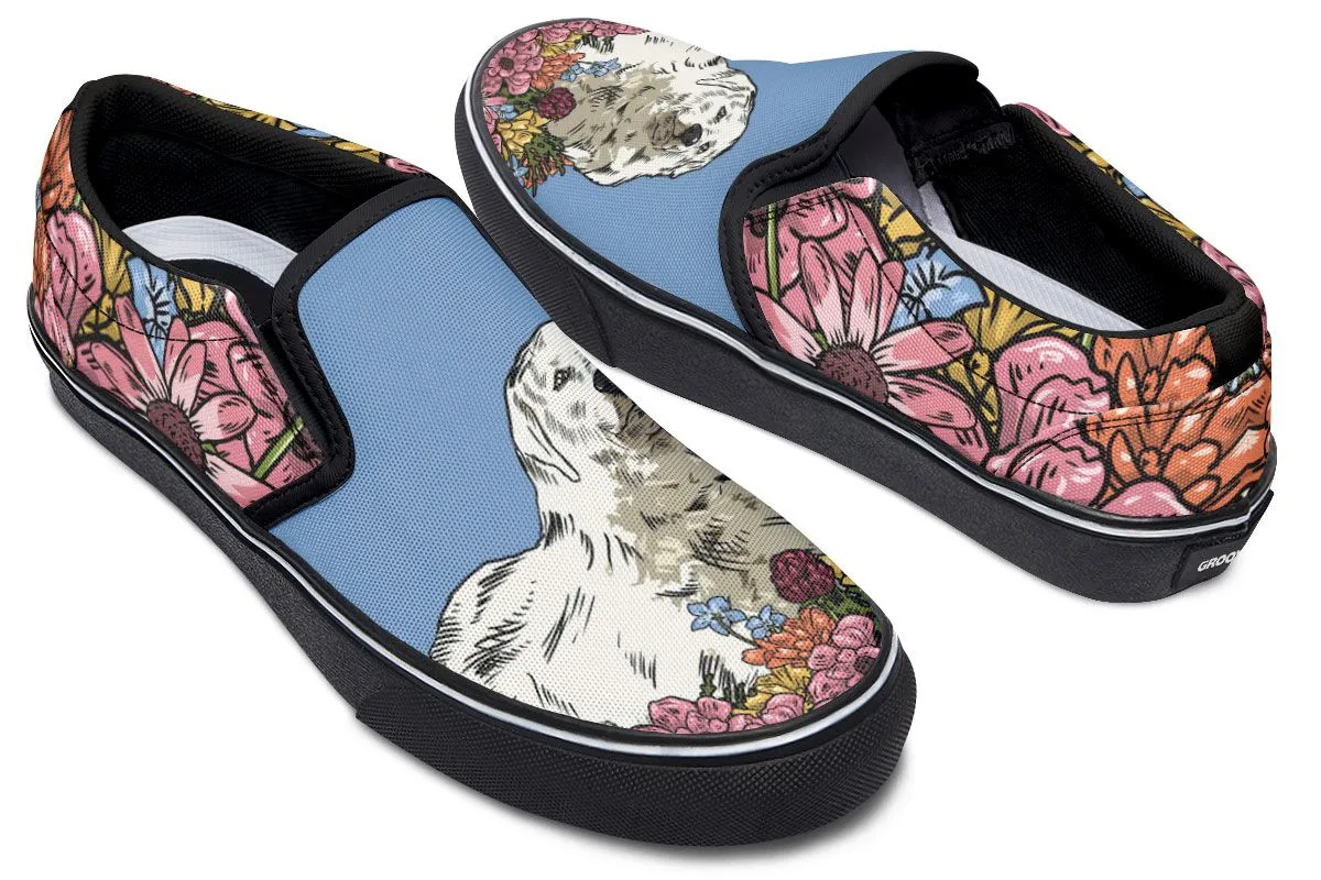 Illustrated Great Pyrenees Slip-On Shoes