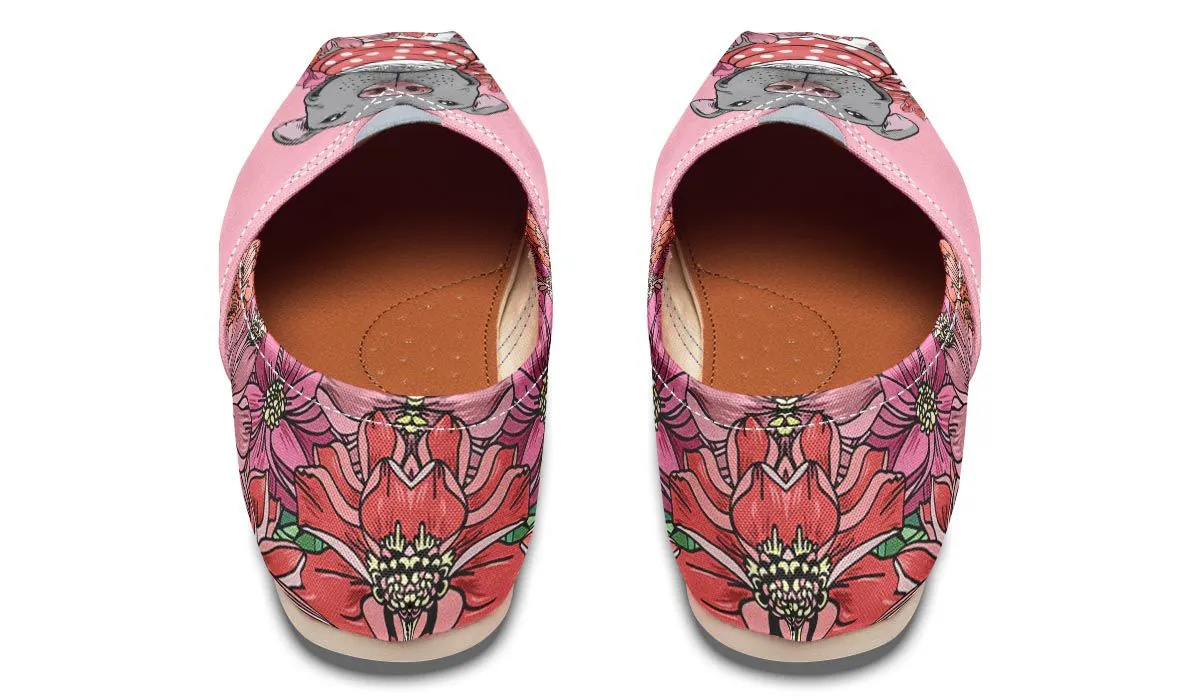 Illustrated Grey Pit Bull Casual Shoes