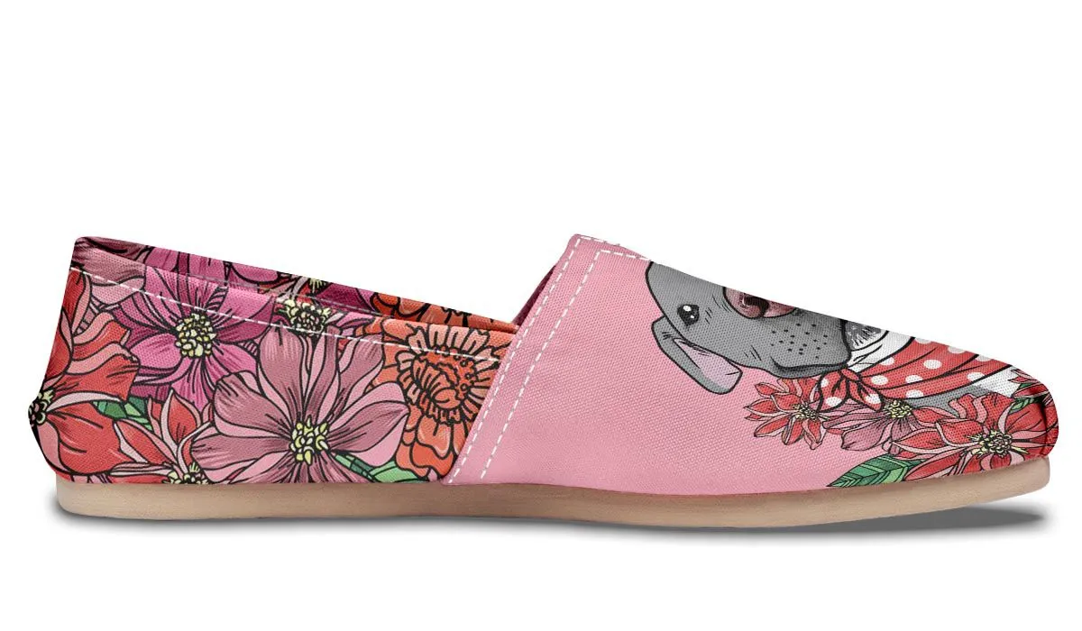 Illustrated Grey Pit Bull Casual Shoes