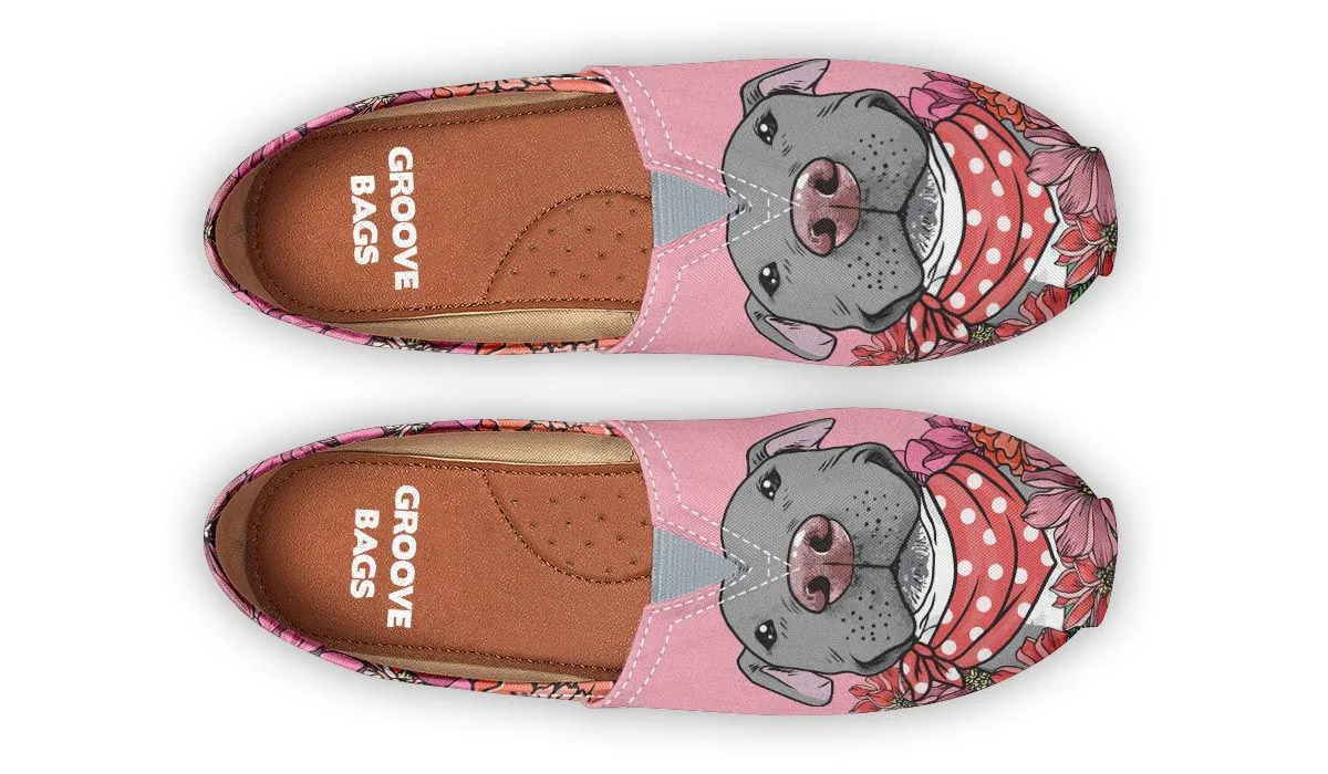 Illustrated Grey Pit Bull Casual Shoes