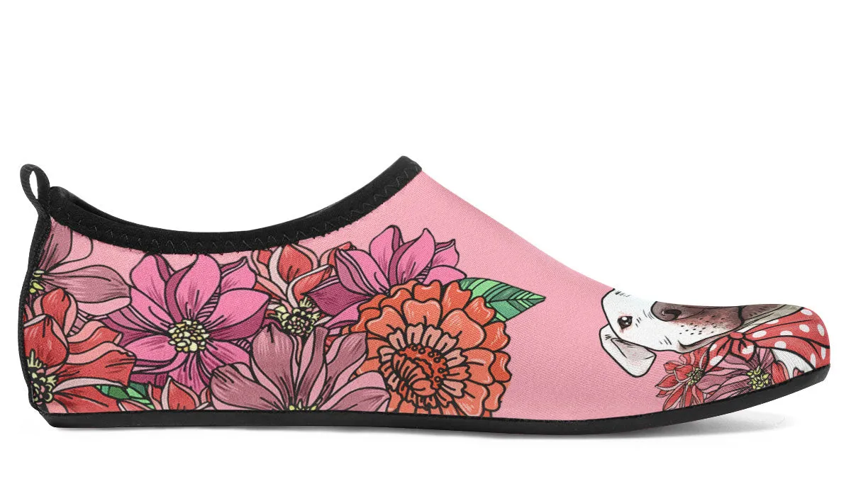 Illustrated Pit Bull Aqua Barefoot Shoes