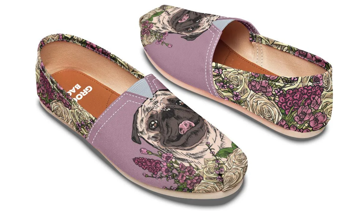 Illustrated Pug Casual Shoes