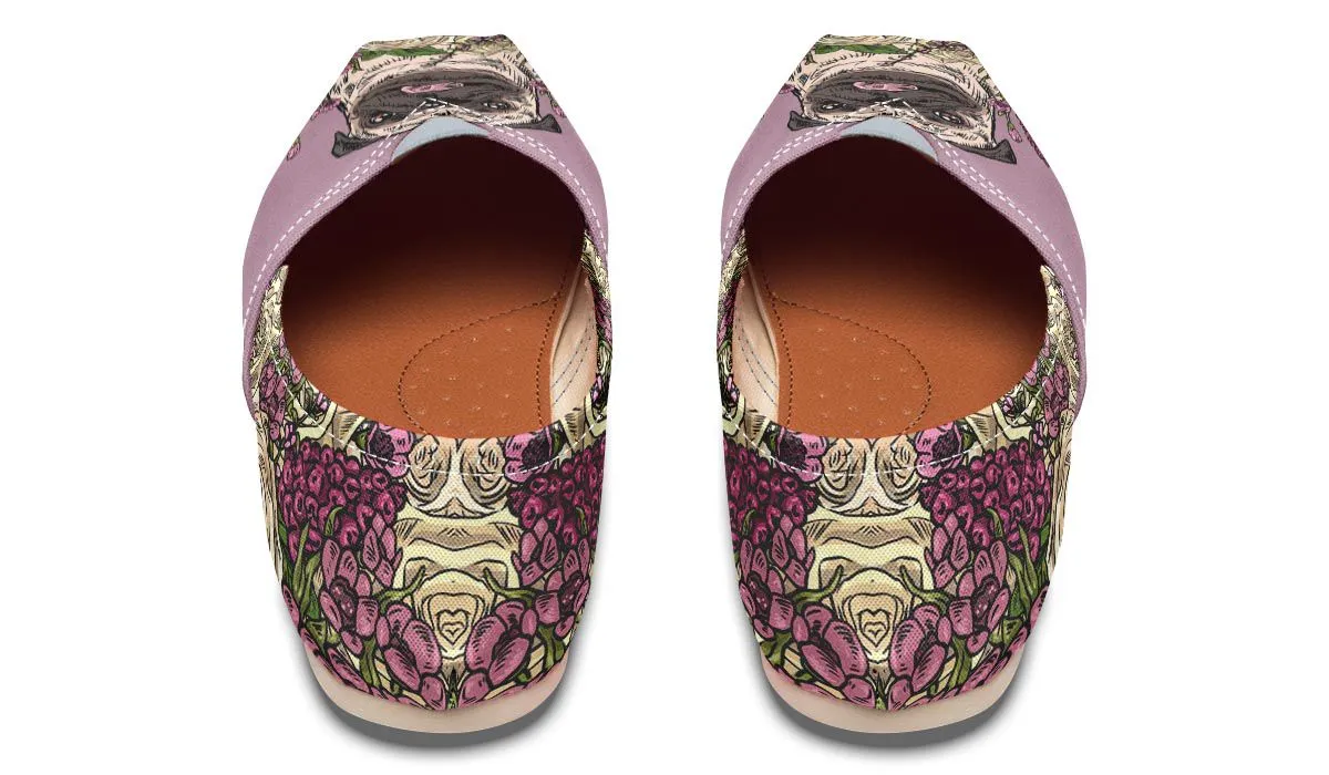 Illustrated Pug Casual Shoes