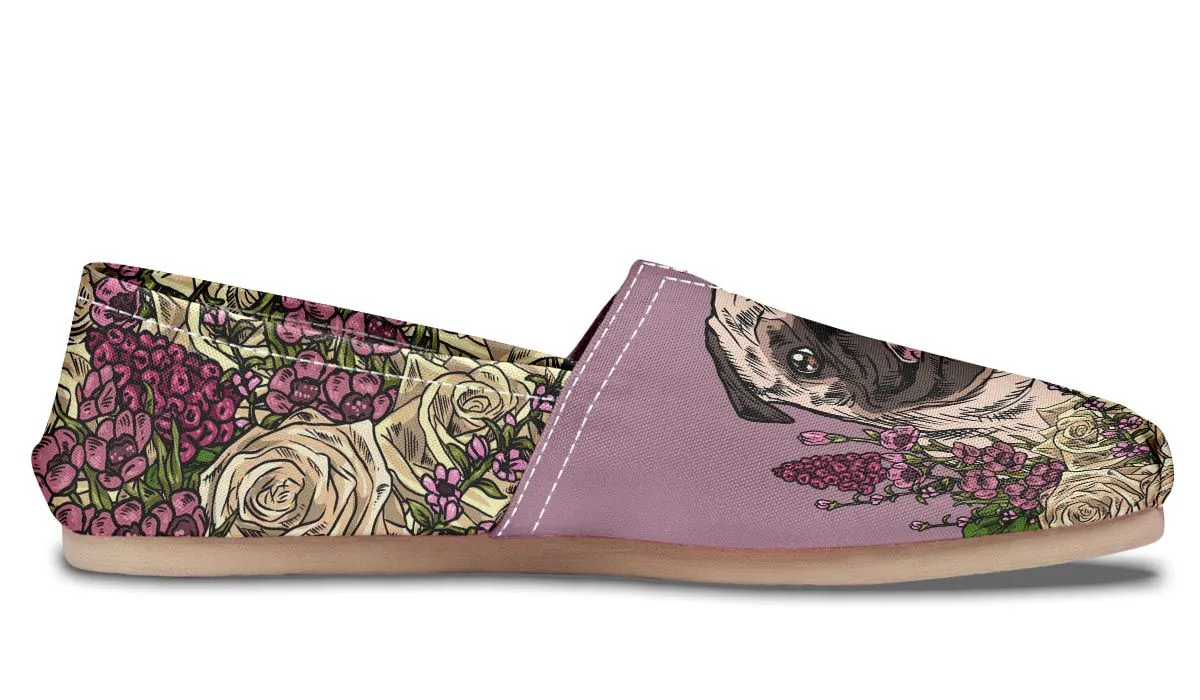 Illustrated Pug Casual Shoes