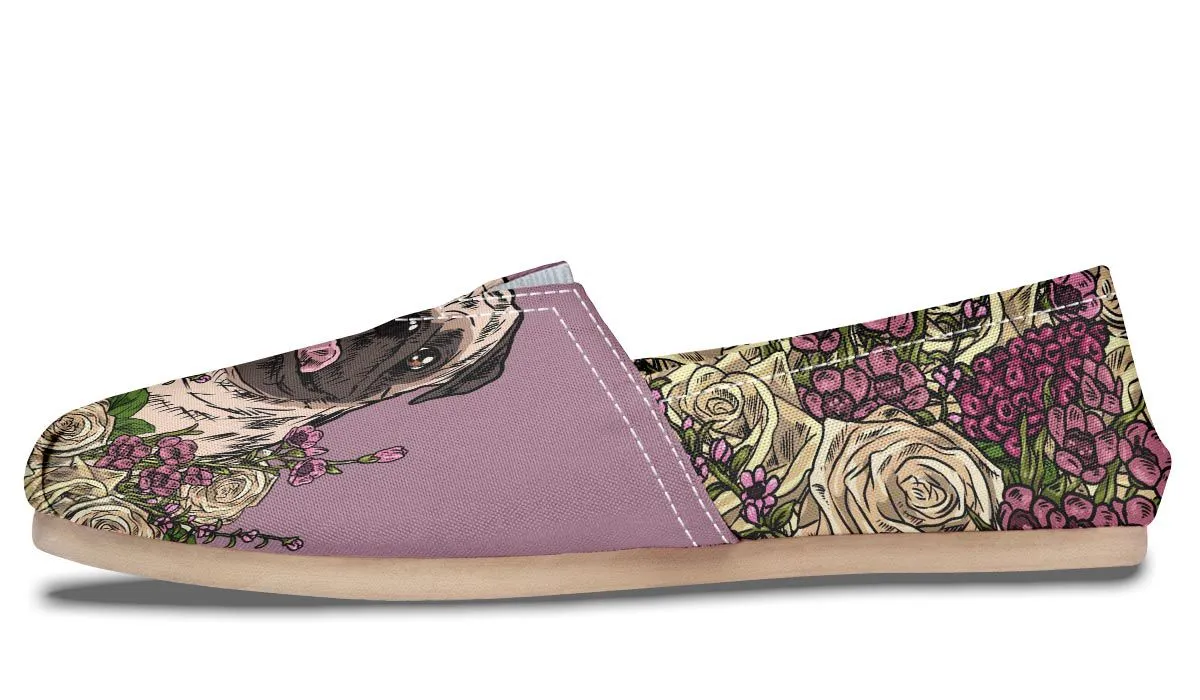 Illustrated Pug Casual Shoes