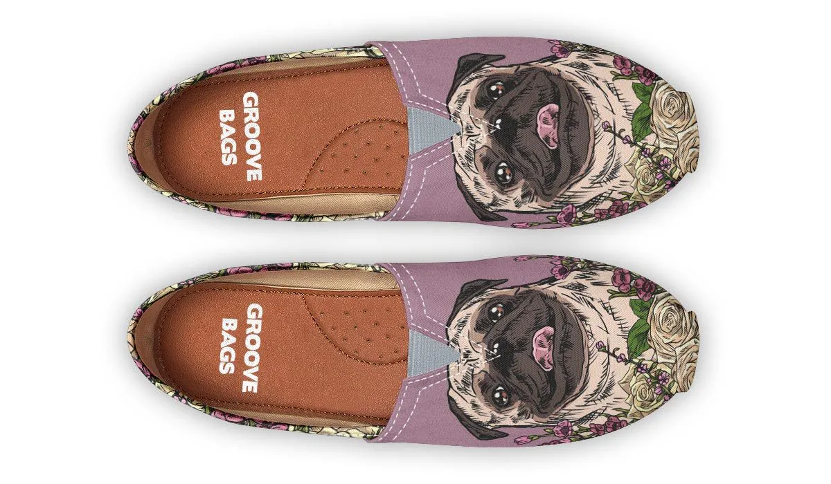 Illustrated Pug Casual Shoes