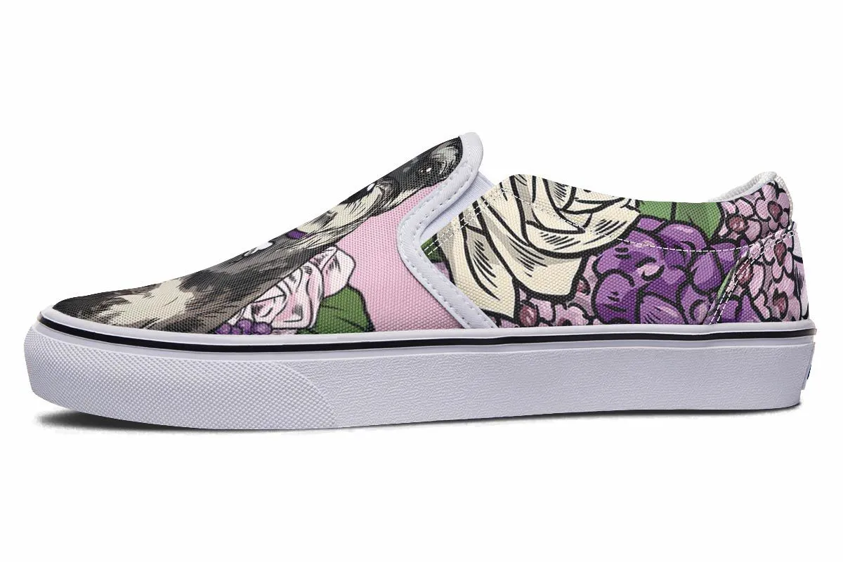 Illustrated Schnauzer Slip-On Shoes
