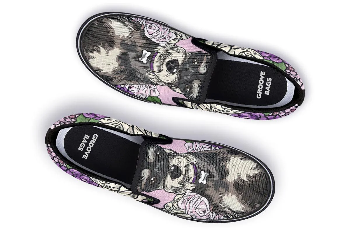 Illustrated Schnauzer Slip-On Shoes