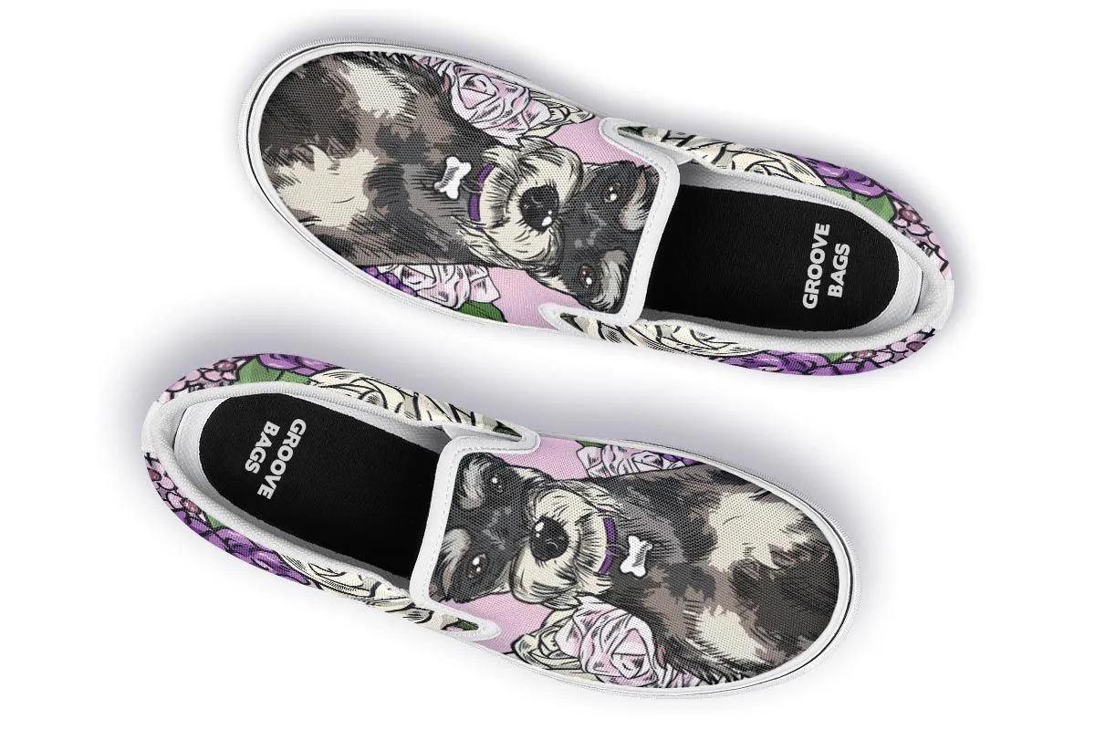 Illustrated Schnauzer Slip-On Shoes