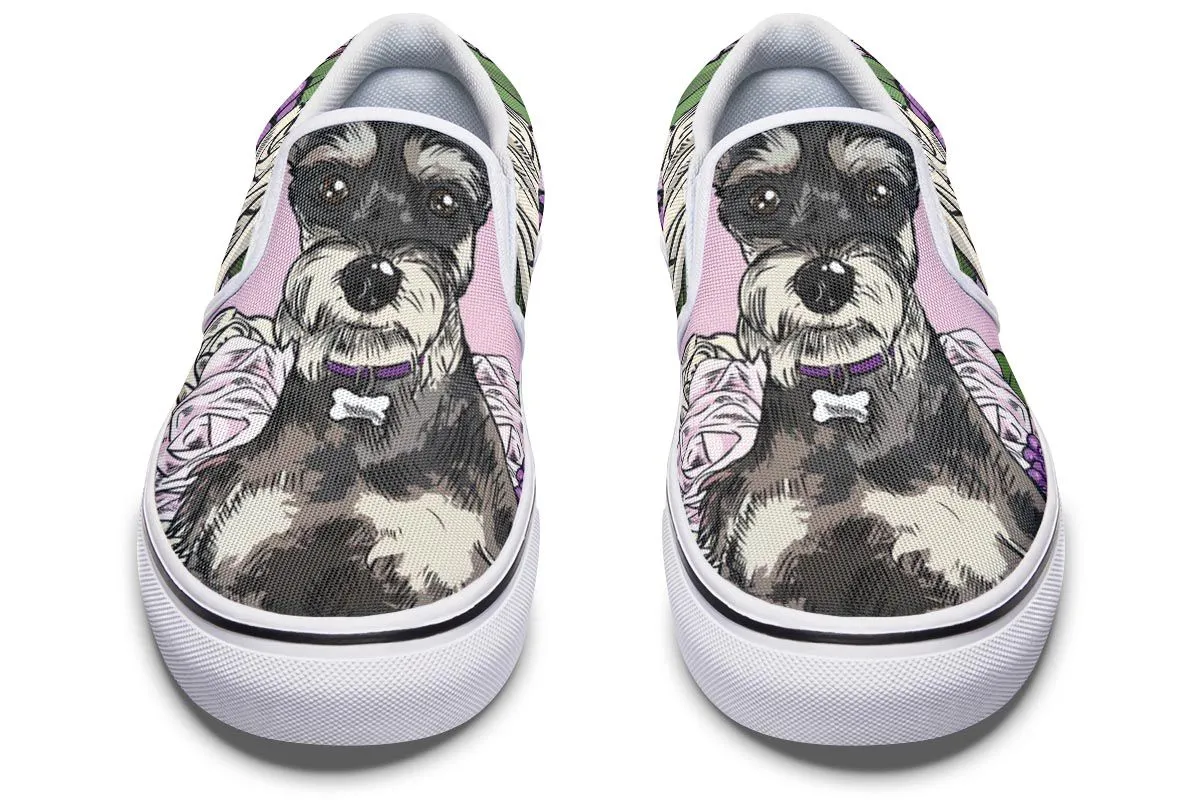 Illustrated Schnauzer Slip-On Shoes