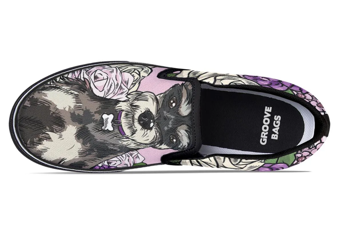 Illustrated Schnauzer Slip-On Shoes