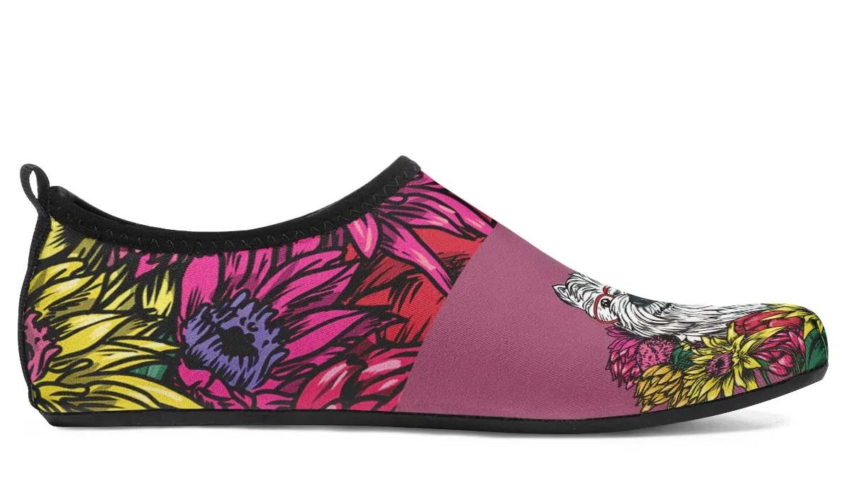Illustrated Westie Aqua Barefoot Shoes