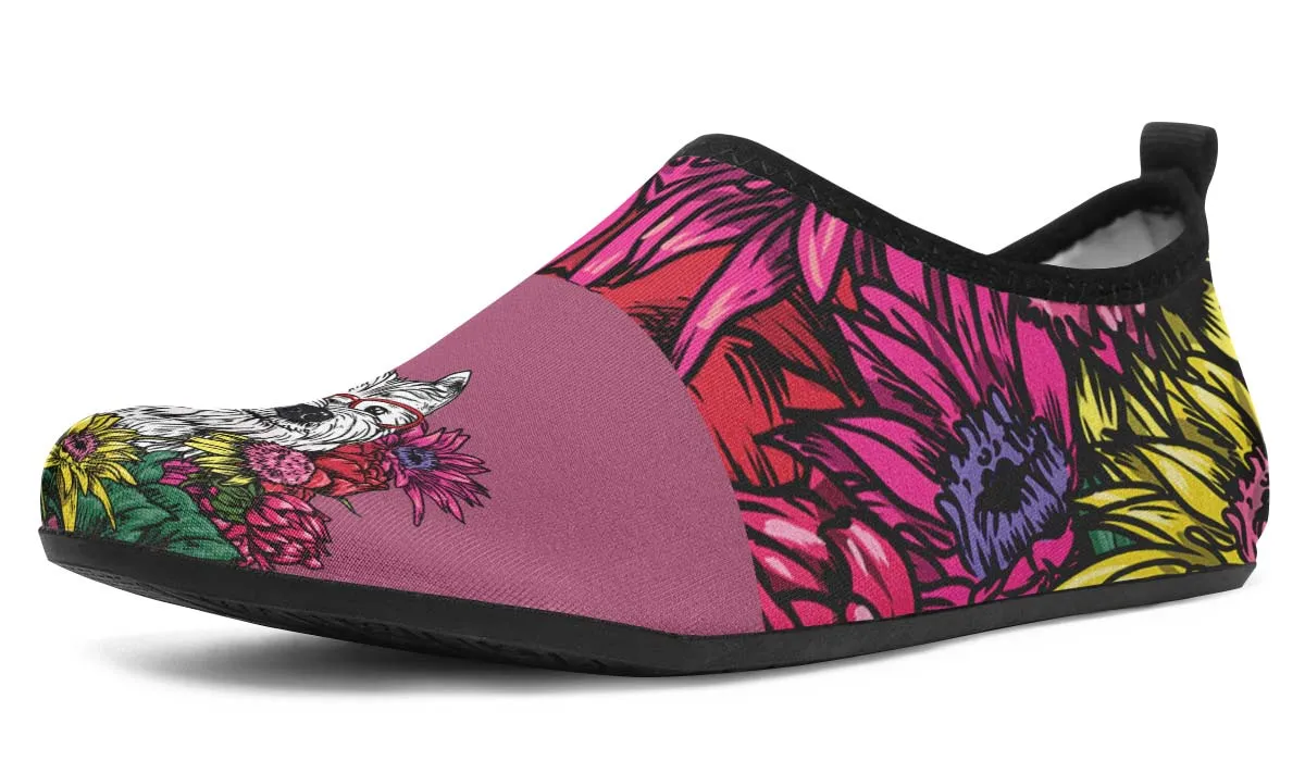 Illustrated Westie Aqua Barefoot Shoes