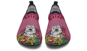 Illustrated Westie Aqua Barefoot Shoes
