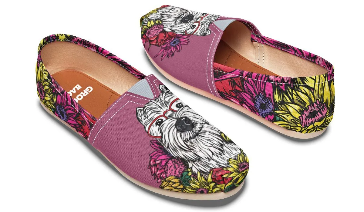 Illustrated Westie Casual Shoes