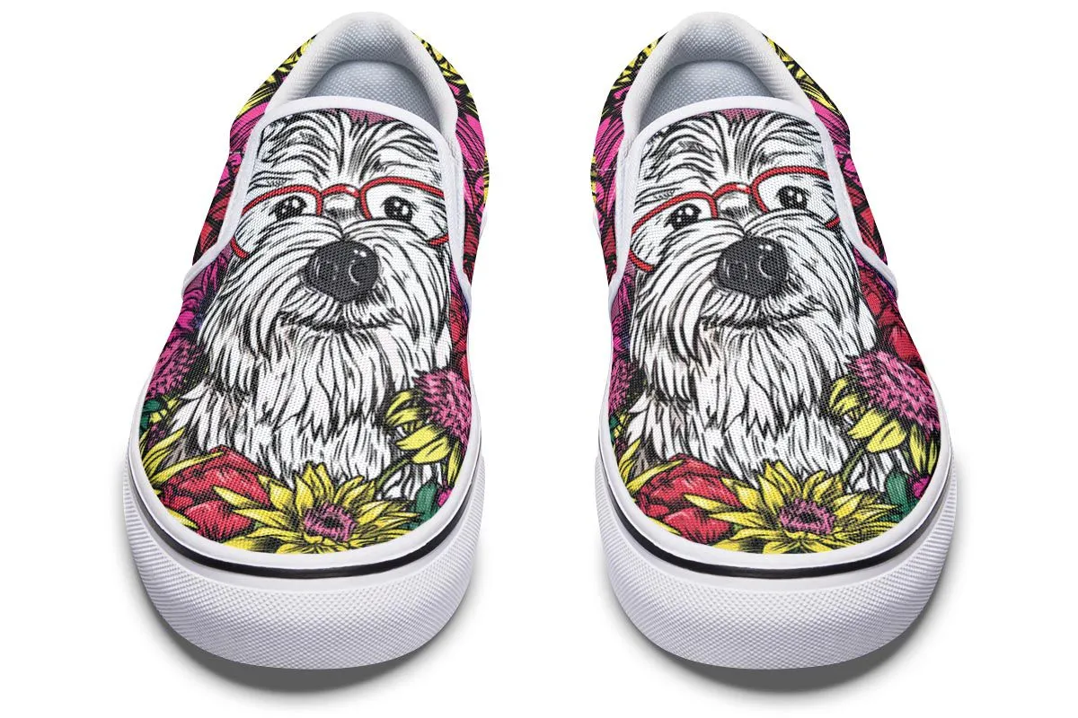 Illustrated Westie Slip-On Shoes