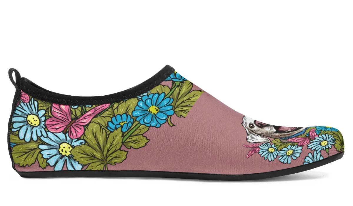 Illustrated White Labrador Retriever Aqua Barefoot Shoes