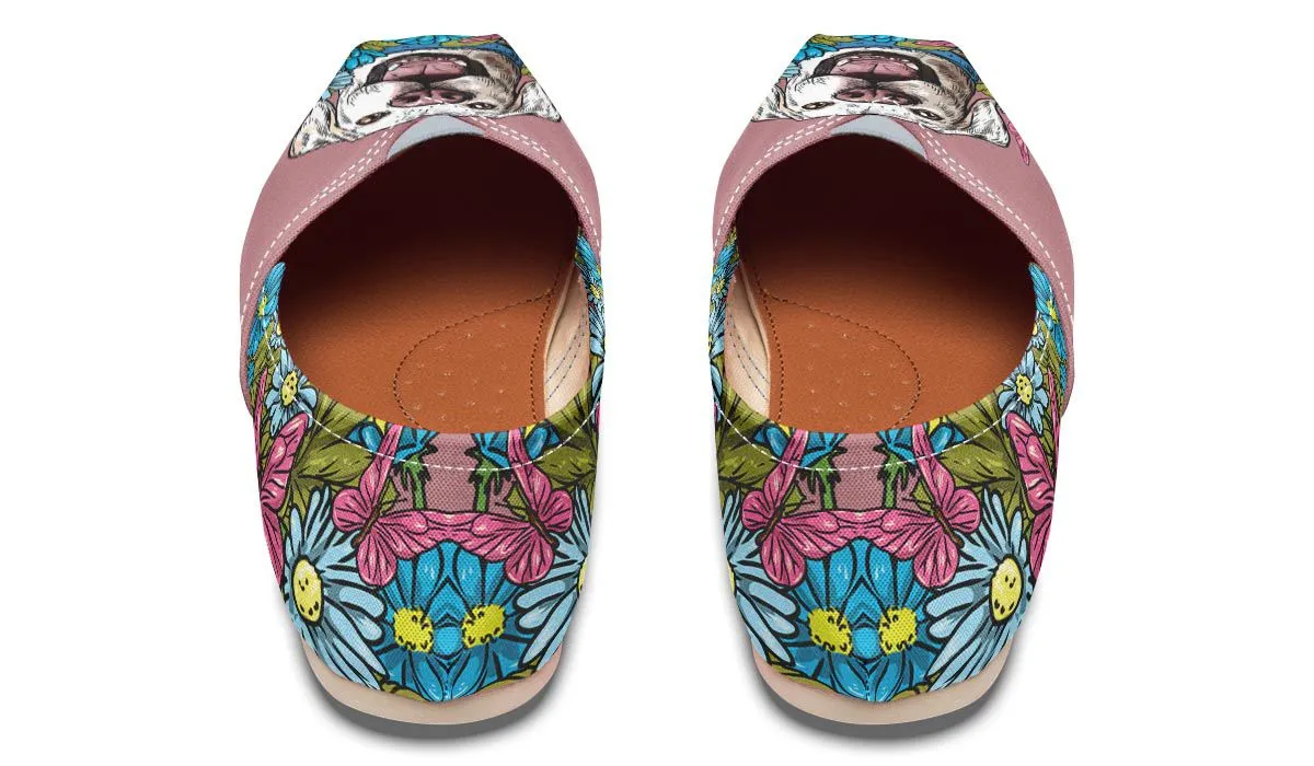 Illustrated White Labrador Retriever Casual Shoes