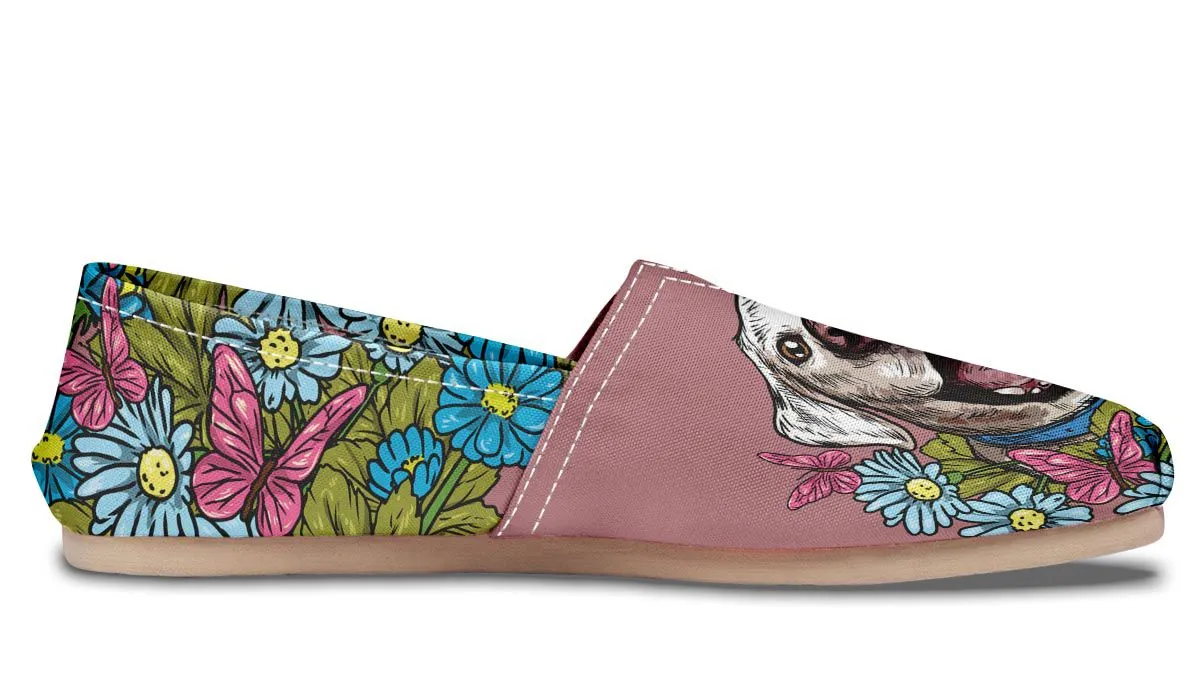 Illustrated White Labrador Retriever Casual Shoes