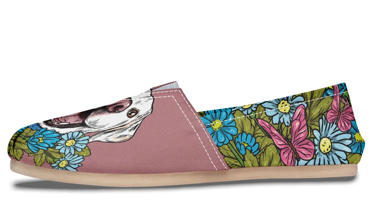 Illustrated White Labrador Retriever Casual Shoes