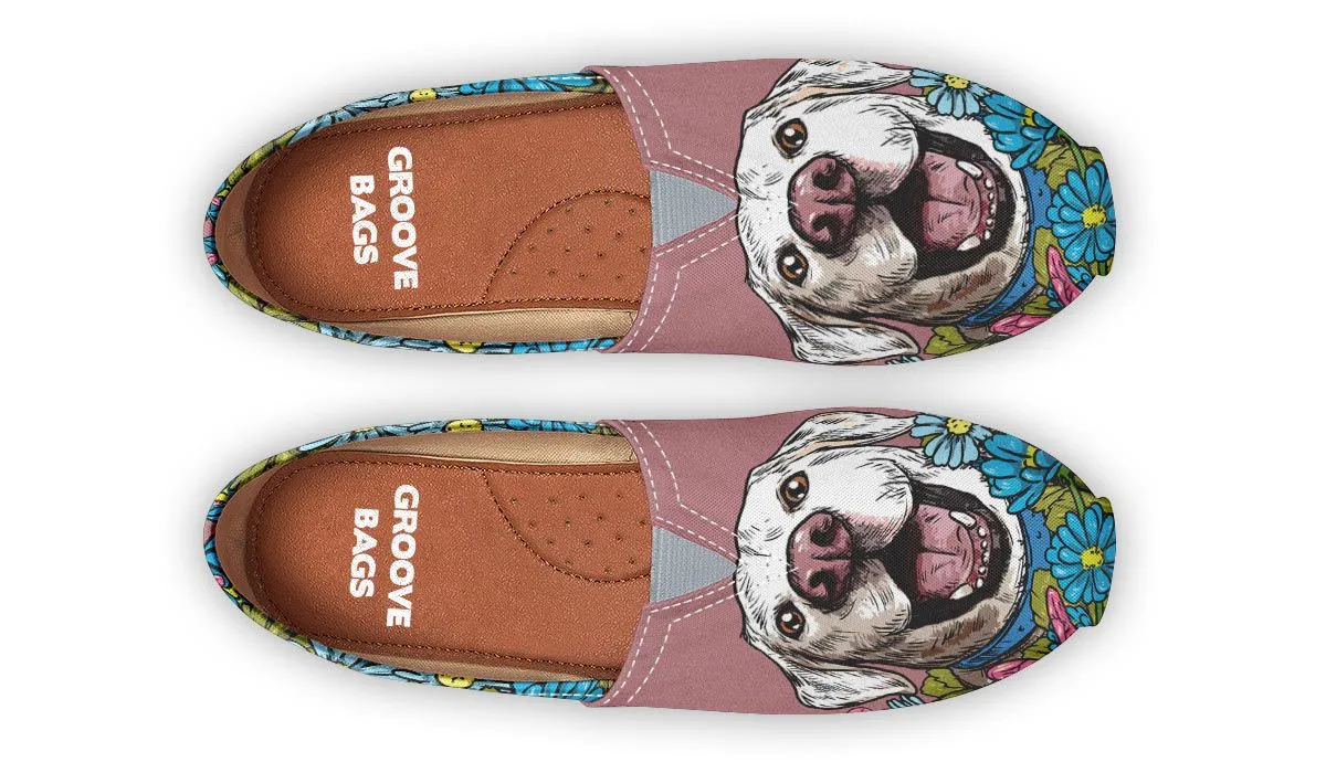 Illustrated White Labrador Retriever Casual Shoes