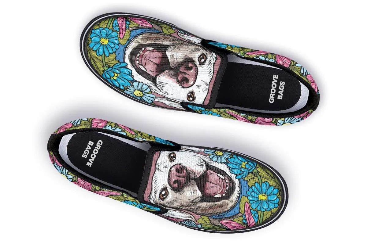 Illustrated White Labrador Retriever Slip-On Shoes