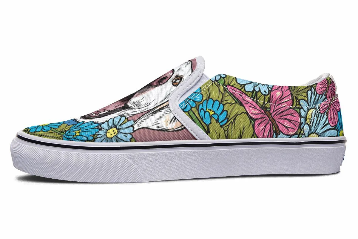 Illustrated White Labrador Retriever Slip-On Shoes
