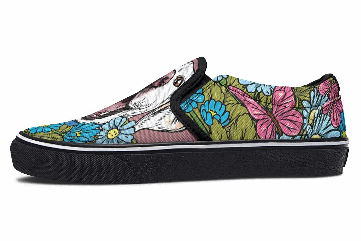 Illustrated White Labrador Retriever Slip-On Shoes