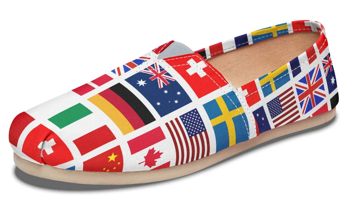 International Travel Flags Casual Shoes