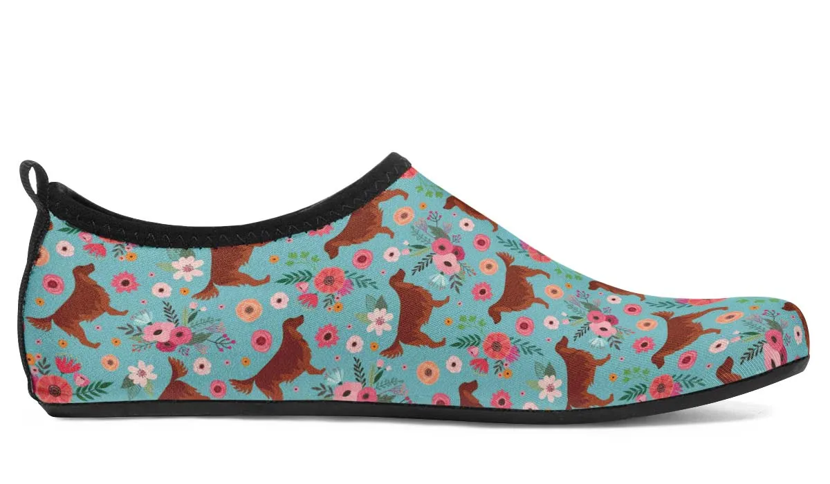 Irish Setter Flower Aqua Barefoot Shoes