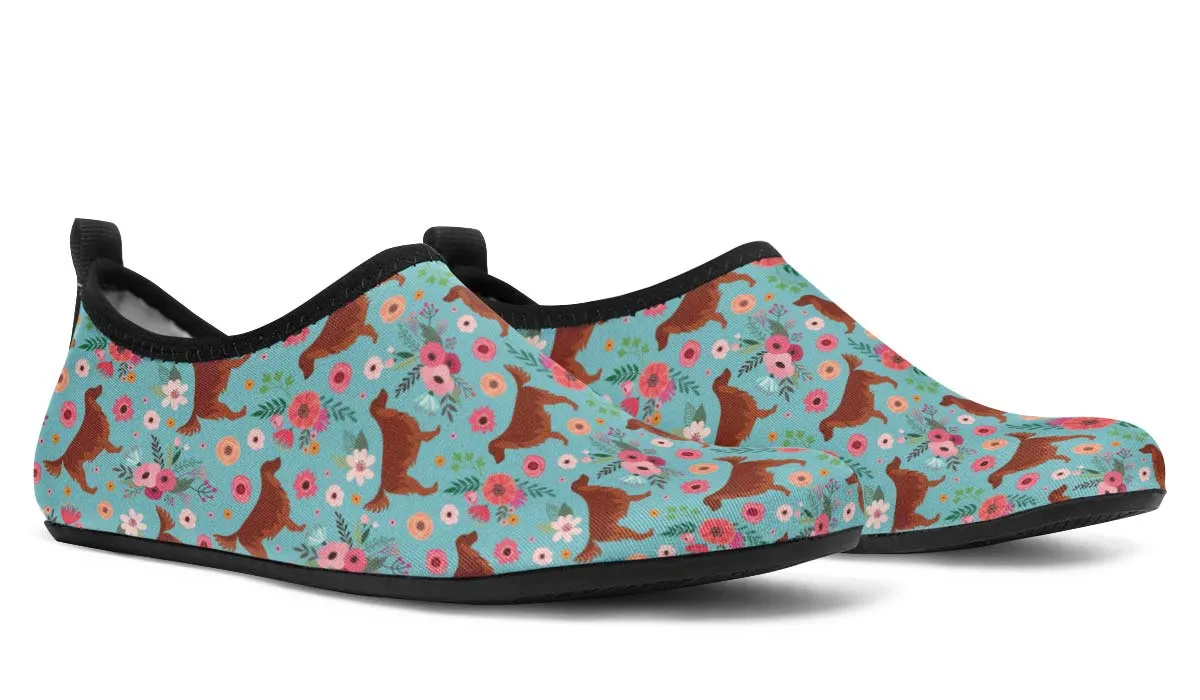 Irish Setter Flower Aqua Barefoot Shoes
