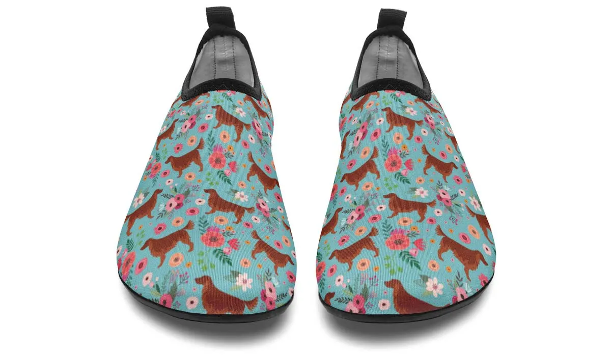 Irish Setter Flower Aqua Barefoot Shoes