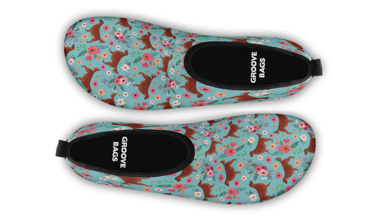 Irish Setter Flower Aqua Barefoot Shoes