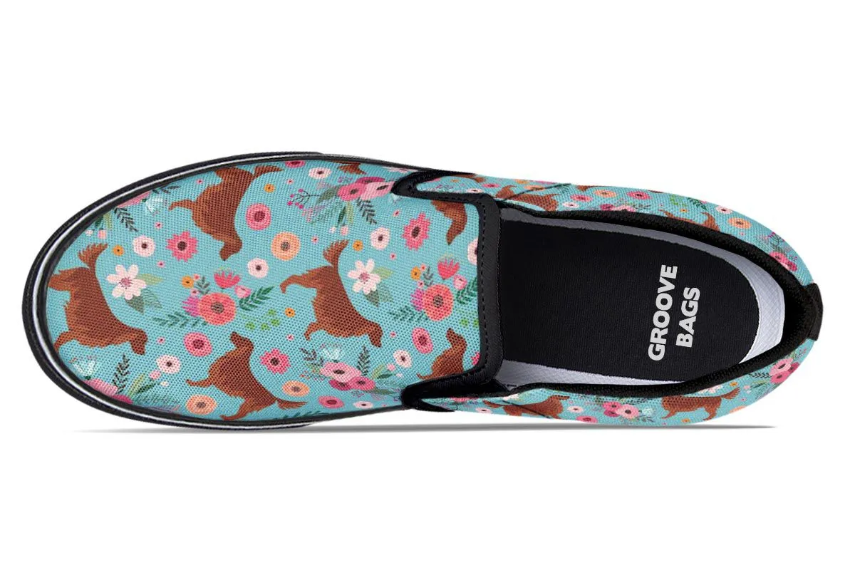 Irish Setter Flower Slip-On Shoes