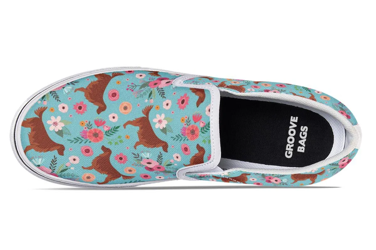 Irish Setter Flower Slip-On Shoes