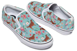 Irish Setter Flower Slip-On Shoes