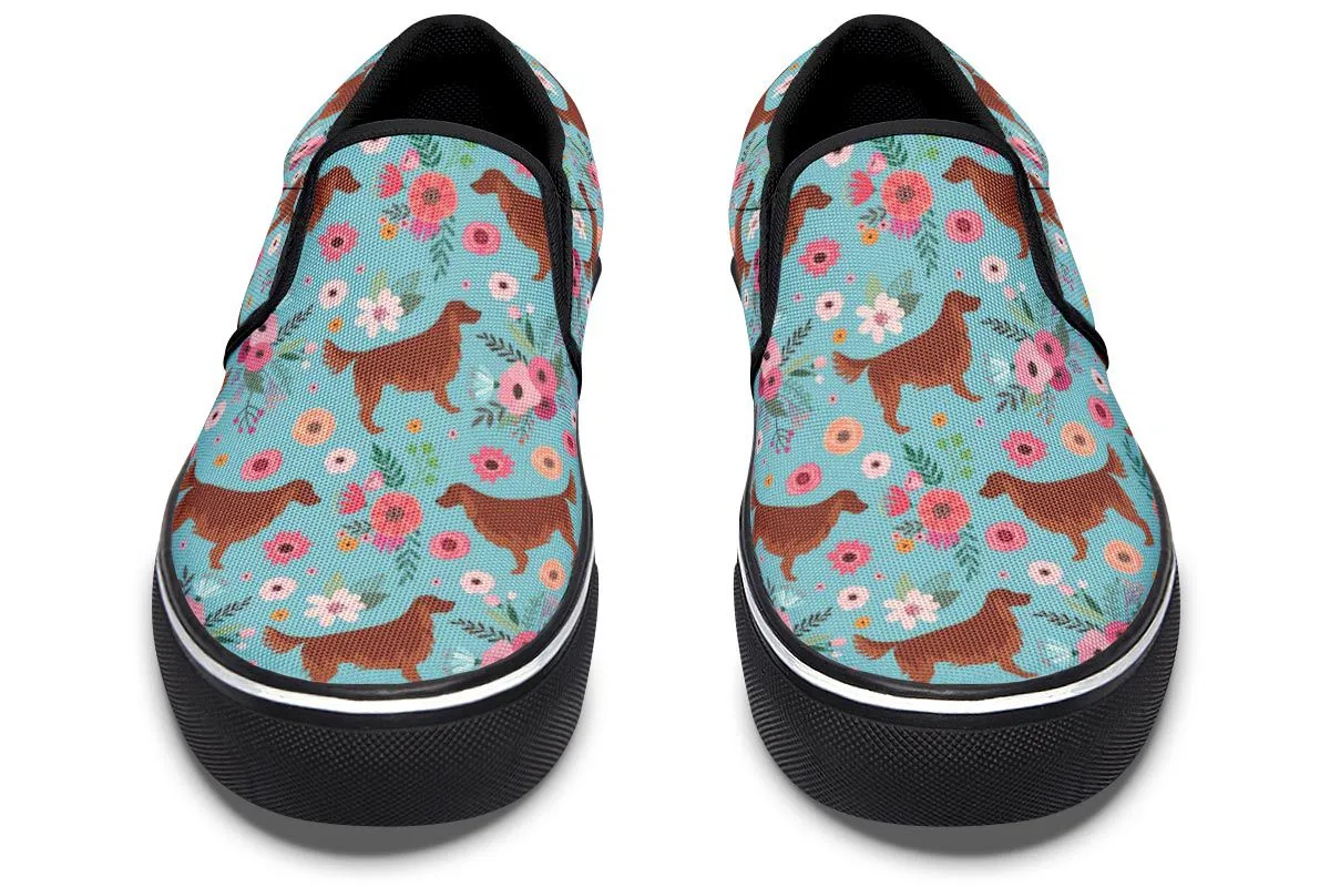 Irish Setter Flower Slip-On Shoes