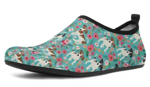 Jack Russell Flower Aqua Barefoot Shoes