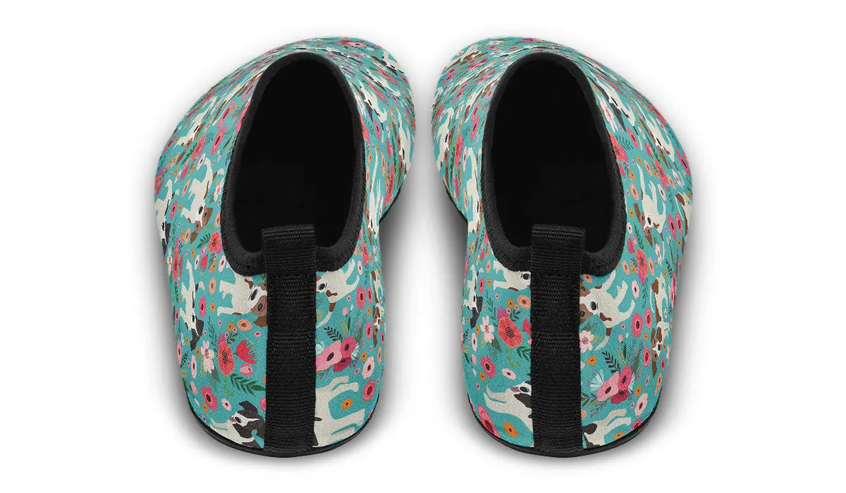 Jack Russell Flower Aqua Barefoot Shoes