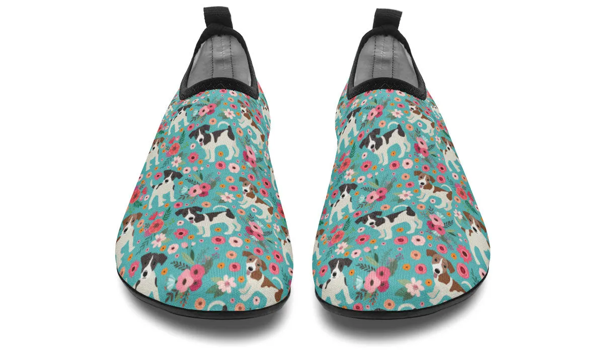 Jack Russell Flower Aqua Barefoot Shoes