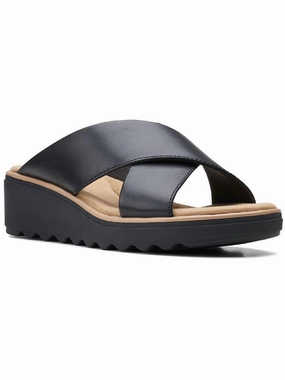 Jillian Gem Womens Faux Leather Slip-On Wedge Sandals