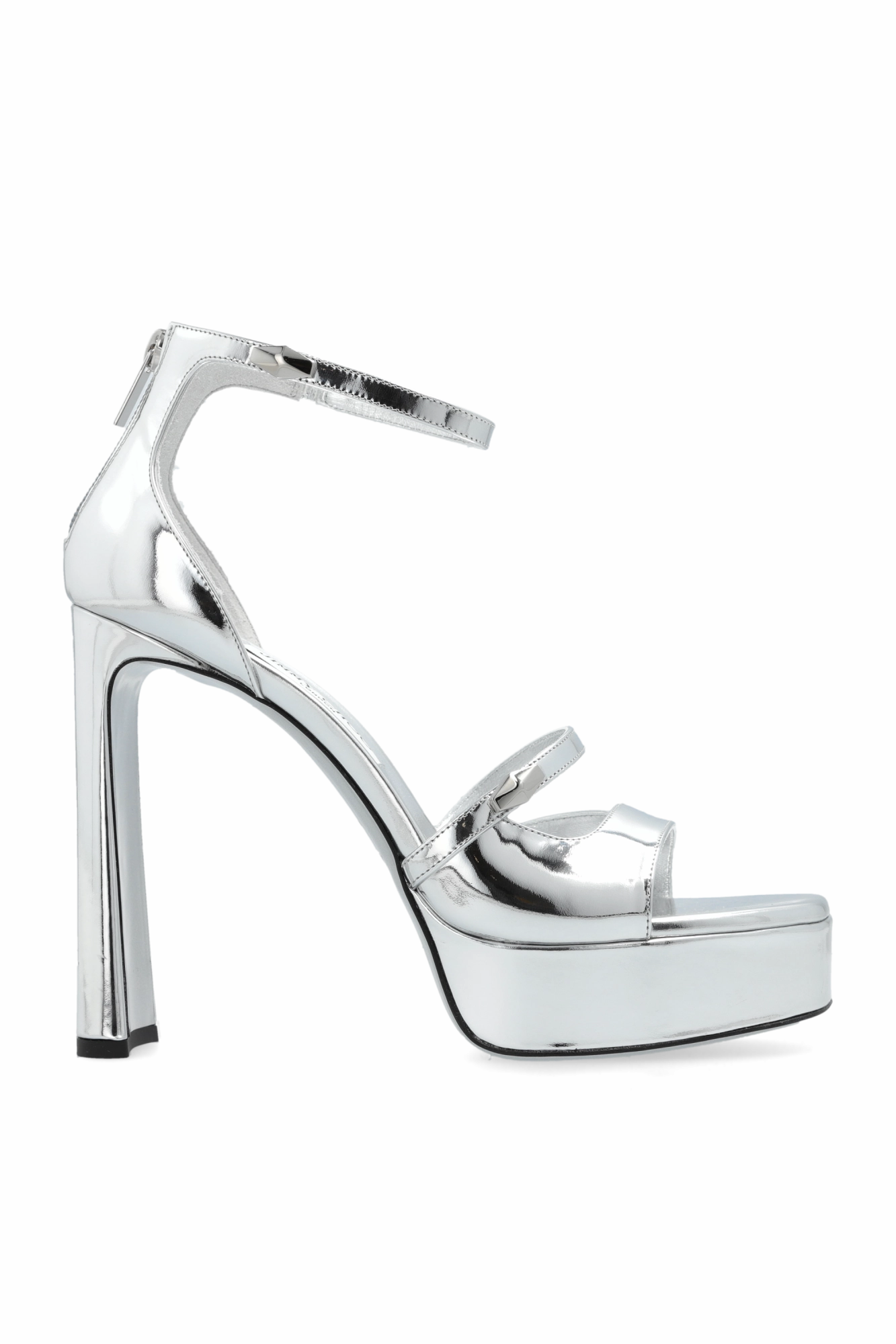 Jimmy Choo Platform Sandals Claressa In Silver - 37.5
