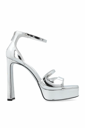 Jimmy Choo Platform Sandals Claressa In Silver - 37.5