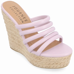 Journee Collection Womens Cynthie Tru Comfort Foam Slip On Espadrille Wedge Sandals