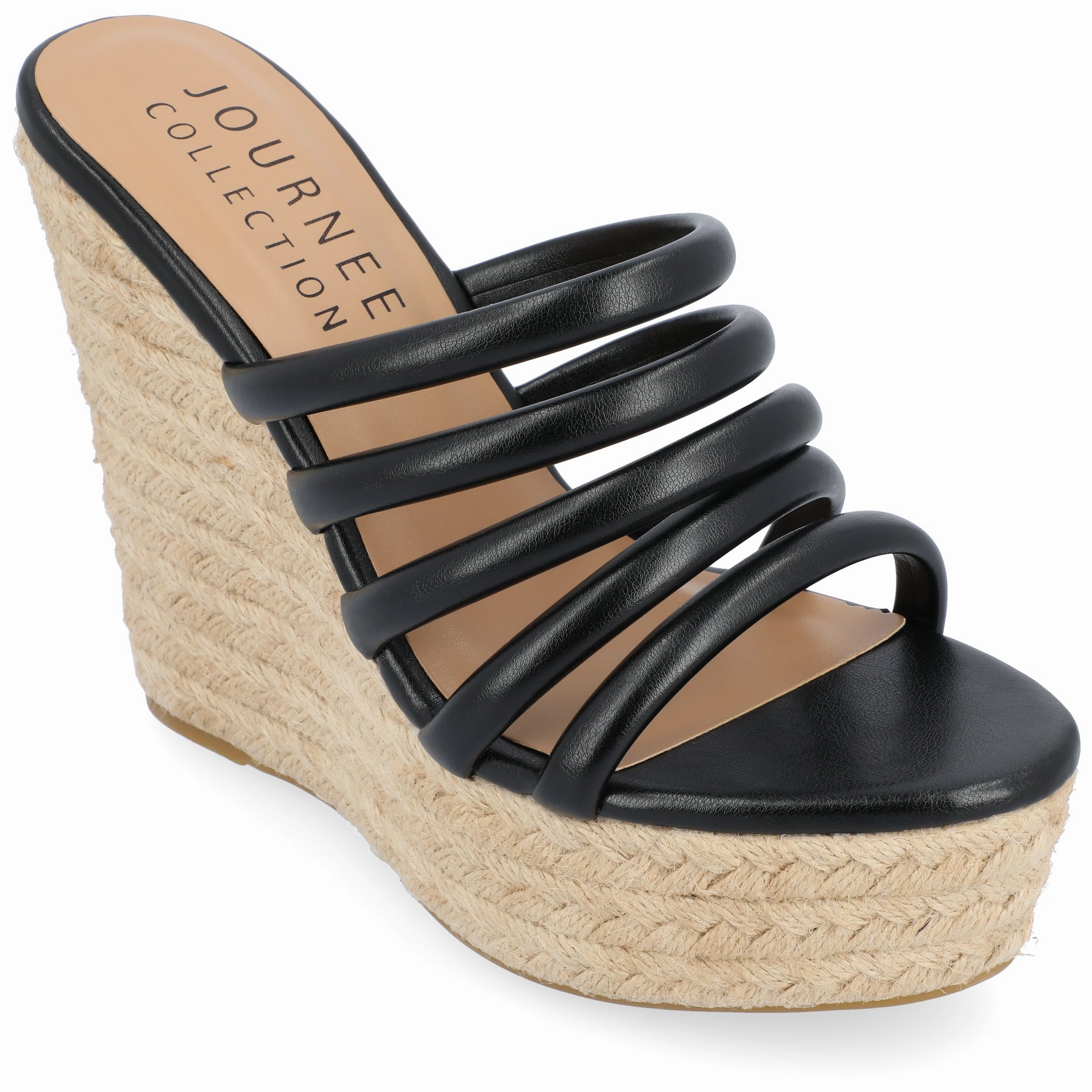 Journee Collection Womens Cynthie Tru Comfort Foam Slip On Espadrille Wedge Sandals
