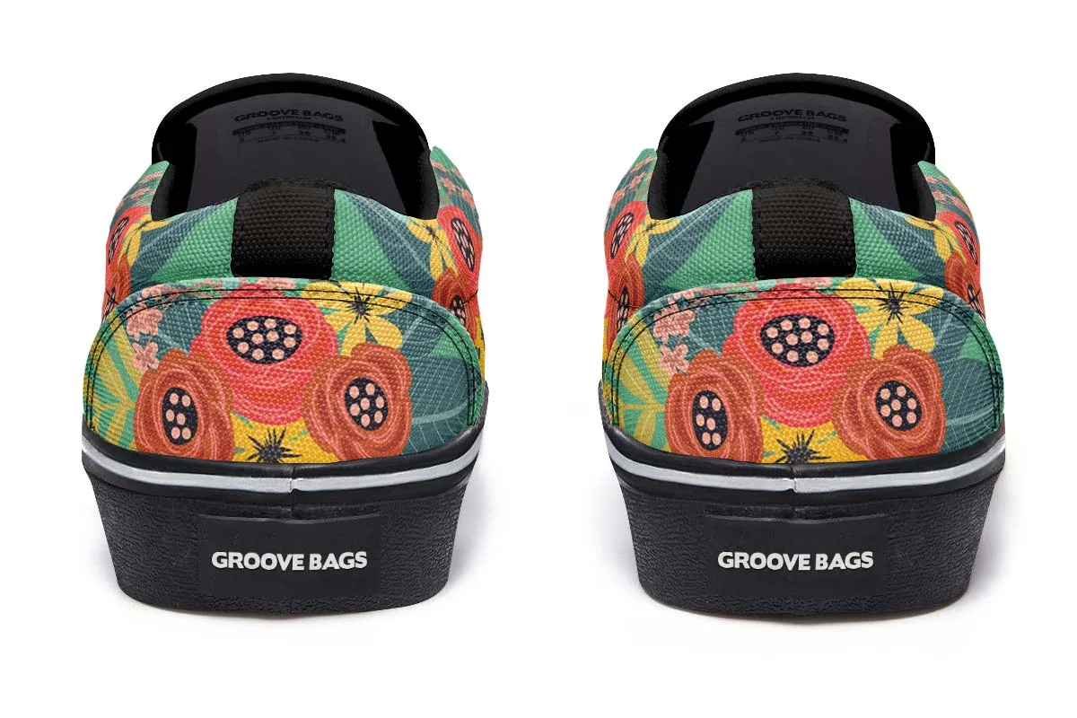 Joyful Black Pug Slip-On Shoes