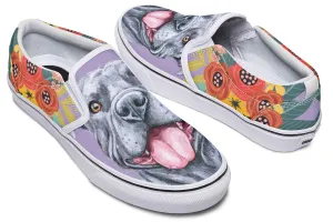 Joyful Grey Pit Bull Slip-On Shoes